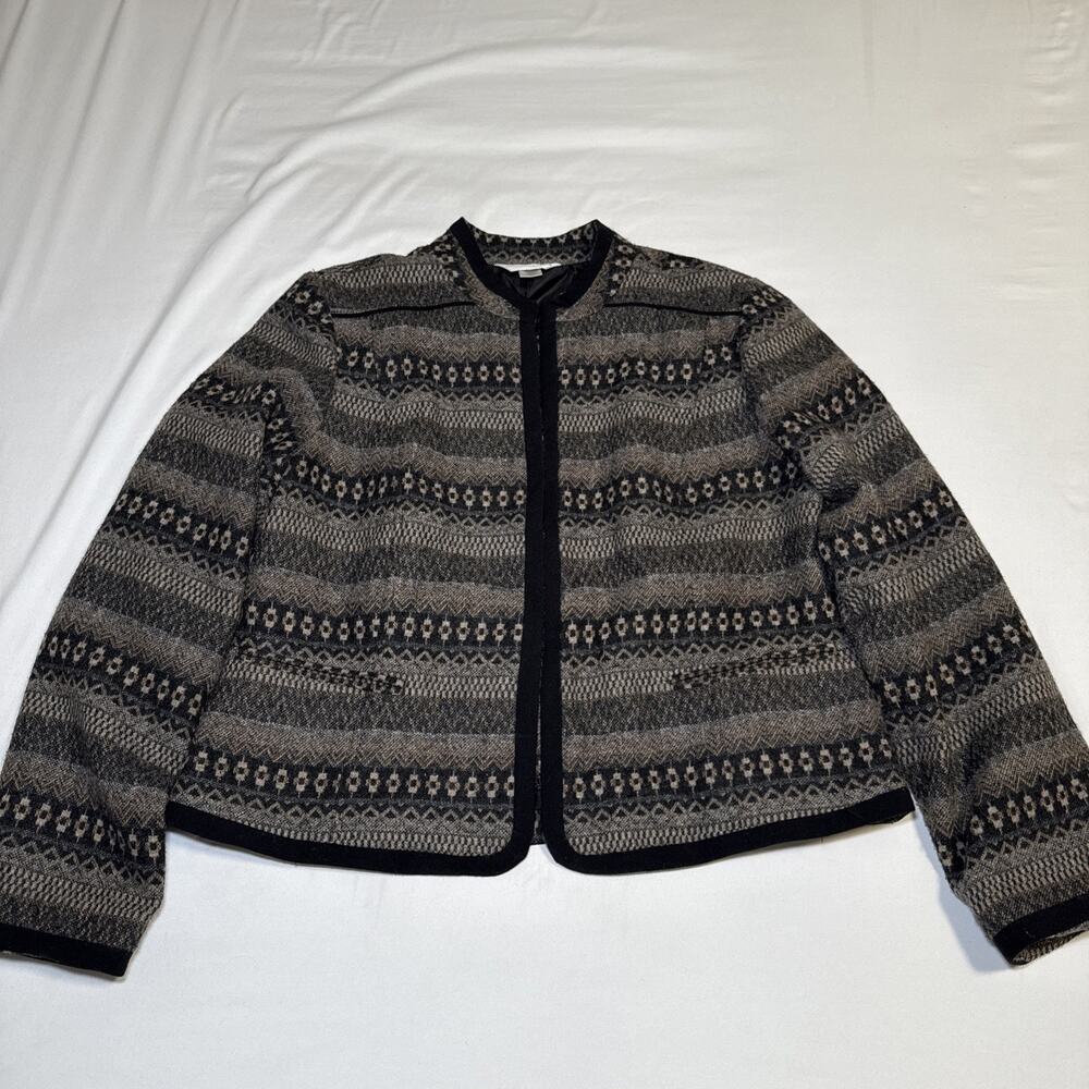 CHRISTOPHER BANKS Blazer Womens Large Wool Blend Lined Hook Closure Jacket EUC